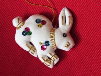 Fair Trade ornament white rabbit