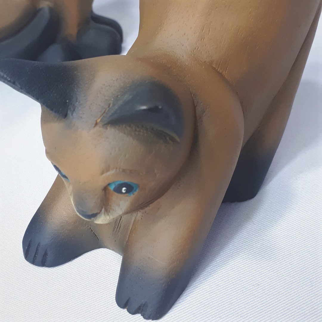 Wooden Cat Statues - Image 2