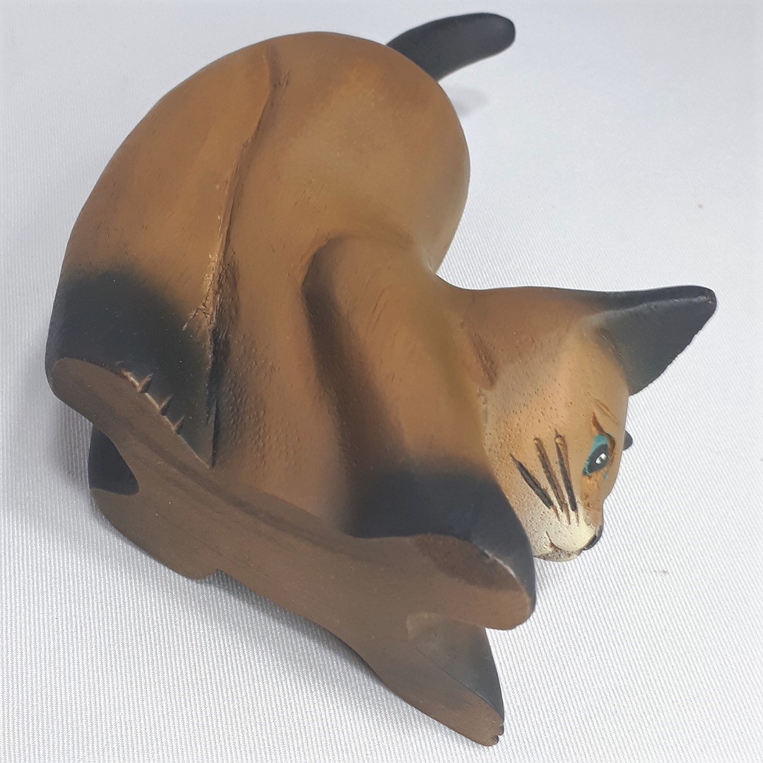 Wooden Cat Statues - Image 3