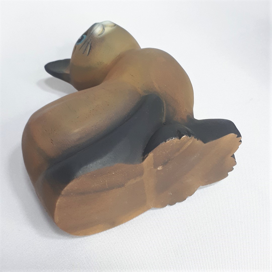 Wooden Cat Statues - Image 5